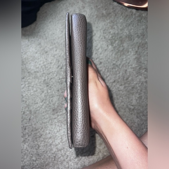 GUCCI TAUPE / BALLET PINK SWING LEATHER CONTINENTAL WALLET - Picture 12 of 15